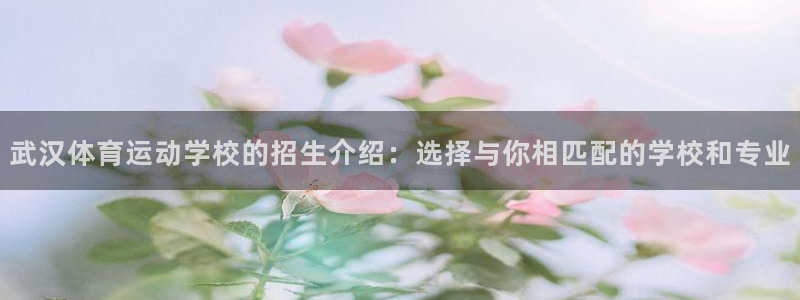 vsport体育：武汉体育运动学校的招生介绍：选择与你相匹配的学校和专业