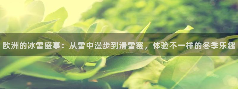 vsport体育在线官网：欧洲的冰雪盛事：从雪中漫步到滑雪赛，体验不一样的冬季乐趣